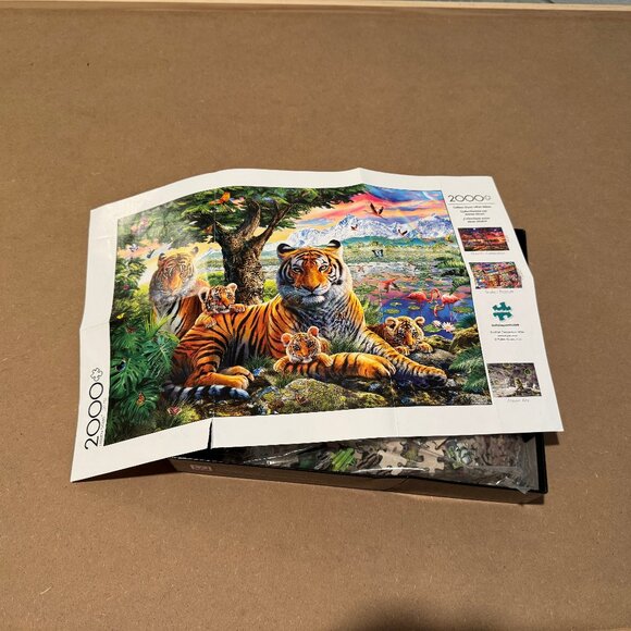 Buffalo Games Hidden Tigers 2000 Piece Jigsaw Puzzle Complete Colorful - Picture 4 of 8